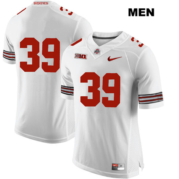 Ohio State Buckeyes Men's Malik Harrison #39 White Authentic Nike No Name College NCAA Stitched Football Jersey SC19S36OU